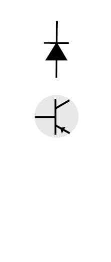 Transistor and diode symbol